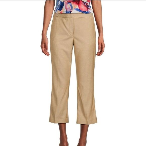 DKNY Heathered Twill Flat Front Cropped Flare
Pants Ginger 12 NWT IN‎ PKG - Picture 1 of 7